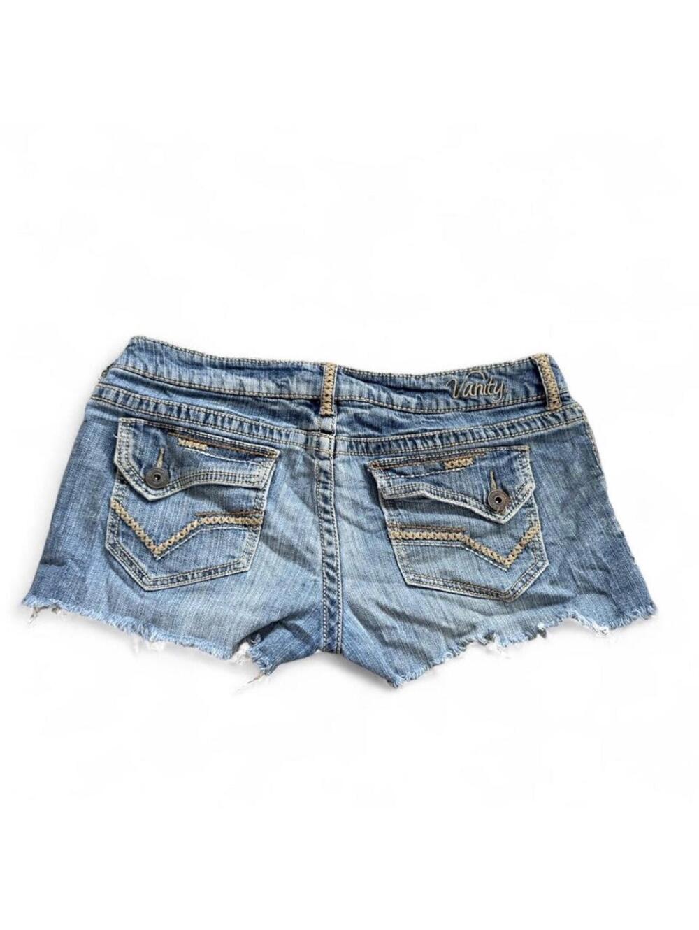 Vanity blue denim mini shorts